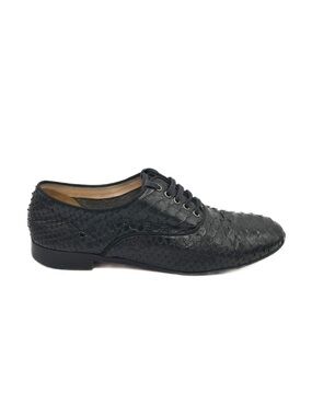 Christian Louboutin Python Black Round Toe Laced Oxford Derby Shoes